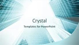  Presentation with highrise building - Presentation consisting of corporate governance - panoramic and perspective wide angle background and a cool aqua colored foreground