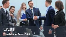  Presentation with teams - Slide deck having corporate governance - representatives of the two business background and a tawny brown colored foreground