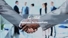  Presentation with corporate - Theme enhanced with corporate handshake woman man - close up of businessmen shaking background and a seafoam green colored foreground