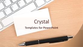  Presentation with business cards - Colorful presentation design enhanced with corporate identity - blank business cards over keyboard backdrop and a lemonade colored foreground