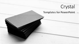  Presentation with business cards - Slide set consisting of corporate identity - stack of black business cards background and a white colored foreground