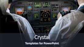  Presentation with cockpit - Colorful PPT theme enhanced with corporate jet cockpit view backdrop and a tawny brown colored foreground