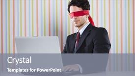  Presentation with blind - Slide set having corporate job lost - blind businessman working background and a gray colored foreground