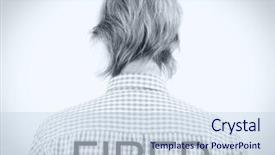  Presentation with worker - Cool new slides with corporate job lost - fired office worker backdrop and a  colored foreground