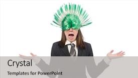  Presentation with funny - Cool new PPT layouts with corporate job lost - funny businesswoman in business concept backdrop and a light gray colored foreground