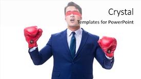  Presentation with lawyer - Slides having corporate job lost - lawyer with blindfold wearing boxing background and a white colored foreground