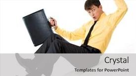  Presentation with financial crisis - Colorful PPT theme enhanced with corporate job lost - photo of confused man sliding backdrop and a light gray colored foreground