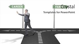  Presentation with work life balance - Colorful presentation enhanced with corporate job lost - work life or home balance backdrop and a  colored foreground