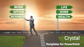  Presentation with work life balance - Amazing slides having corporate job lost - work life or home balance backdrop and a  colored foreground