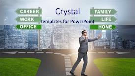  Presentation with work life balance - Audience pleasing presentation design consisting of corporate job lost - work life or home balance backdrop and a  colored foreground