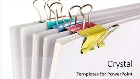  Presentation with binder - Presentation theme consisting of corporate law - documents with binder clips close background and a sky blue colored foreground