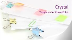  Presentation with binder - Presentation theme enhanced with corporate law - documents with binder clips close background and a sky blue colored foreground