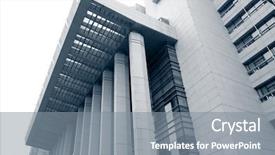  Presentation with modern school building - Cool new presentation design with corporate law - modern office building architecture backdrop and a gray colored foreground