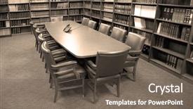 Presentation with conference table microphones - PPT layouts featuring corporate library - conference room table with several background and a  colored foreground