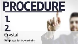  Presentation with corporate - Amazing PPT theme having corporate management policy - business man pointing to transparent backdrop and a white colored foreground