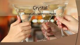  Presentation with invitation party - Amazing presentation theme having corporate party martini glasses backdrop and a coral colored foreground