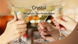  Presentation with invitation party - Theme featuring corporate party martini glasses background and a coral colored foreground