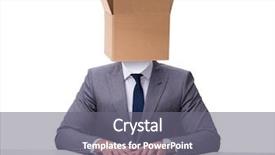  Presentation with personality - Slide set consisting of corporate personality - businessman with blank box background and a gray colored foreground