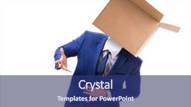  Presentation with personality - Amazing slide set having corporate personality - businessman with blank box backdrop and a ocean colored foreground