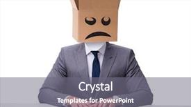  Presentation with unhappy - Audience pleasing slides consisting of corporate personality - businessman with box and unhappy backdrop and a gray colored foreground