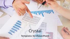  Presentation with human - Colorful slides enhanced with corporate plan - financial and business documents backdrop and a sky blue colored foreground