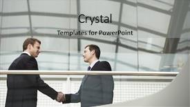  Presentation with hand shake law office - Slide set having corporate profile - businessmen shaking hands while standing background and a  colored foreground