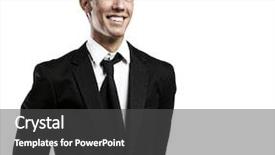  Presentation with young business woman smile show - Audience pleasing theme consisting of corporate security - portrait of young business man backdrop and a dark gray colored foreground