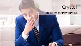  Presentation with employee of the month - Audience pleasing presentation design consisting of corporate sickness - sick employee staying at home backdrop and a lemonade colored foreground