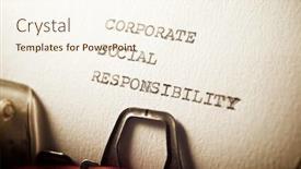  Presentation with social responsibility - PPT theme consisting of corporate-social-responsibility-text-written background and a cream colored foreground