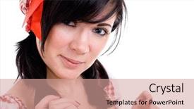  Presentation with artificial intelligence white - Cool new slides with corporate spa - attractive woman portrait on white backdrop and a  colored foreground