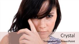  Presentation with white and black woman climbing ladders - Colorful theme enhanced with corporate spa - attractive woman portrait on white backdrop and a  colored foreground