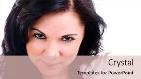  Presentation with white and black woman climbing ladders - Colorful presentation theme enhanced with corporate spa - attractive woman portrait on white backdrop and a  colored foreground