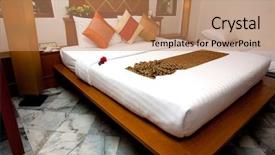  Presentation with double blessing - Slides featuring corporate spa - beautiful double bed in traditional background and a coral colored foreground