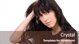  Presentation with white and black woman climbing ladders - Beautiful theme featuring corporate spa - beautiful woman portrait on white backdrop and a tawny brown colored foreground