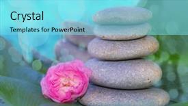  Presentation with stones - Cool new presentation theme with corporate spa - flowers and stones backdrop and a arctic colored foreground