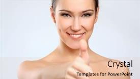  Presentation with weight loss woman showing - Theme featuring corporate spa - woman showing ok background and a lemonade colored foreground