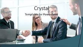  Presentation with integrity - Audience pleasing presentation consisting of corporate team work group backdrop and a cool aqua colored foreground