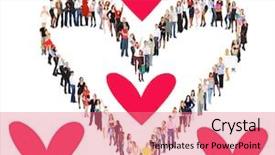  Presentation with corporate diversity - PPT theme featuring corporate teamwork people diversity background and a coral colored foreground