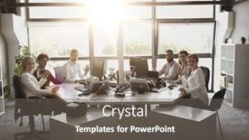  Presentation with smartphones - Beautiful theme featuring corporate technology and people concept - business team with smartphones and computers waving hands at office backdrop and a gray colored foreground