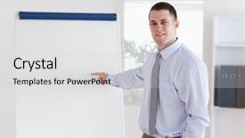  Presentation with giving a - Colorful presentation enhanced with corporate trainer - confident young businessman giving backdrop and a light gray colored foreground