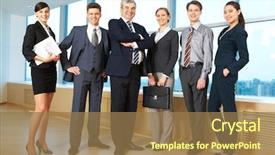  Presentation with confident - Amazing slide deck having corporate wellness - portrait of confident business group backdrop and a coral colored foreground