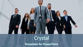  Presentation with young business people - Presentation theme enhanced with target corporation - young attractive business people background and a ocean colored foreground