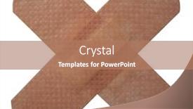  Presentation with bandages - PPT layouts consisting of corporeal cross bandages isolated on white background and a coral colored foreground