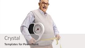  Presentation with measuring - Cool new slides with corpulent-mature-man-smiling backdrop and a light gray colored foreground