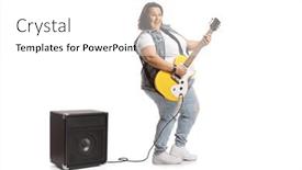  Presentation with electric guitar - Slides with corpulent-young-female background and a white colored foreground