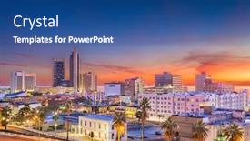  Presentation with corpus cristi - Audience pleasing presentation theme consisting of corpus christi texas usa downtown skyline at dusk backdrop and a ocean colored foreground