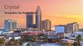  Presentation with orlando florida usa downtown city - Amazing PPT theme having corpus-christi-texas-usa-downtown backdrop and a coral colored foreground
