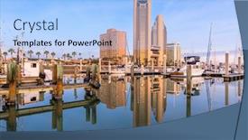  Presentation with columbus ohio usa skyline - Beautiful presentation featuring corpus christi texas usa skyline on the bay backdrop and a light blue colored foreground
