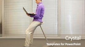  Presentation with employee anniversary work office - Cool new presentation theme with correct position during office work backdrop and a coral colored foreground