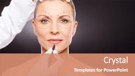  Presentation with correction - Colorful PPT layouts enhanced with correction mark for plastic surgery backdrop and a coral colored foreground